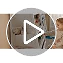 Kids Bookshelf and Toy Storage Organizer with 2 Bins, 3-Tier White Wood