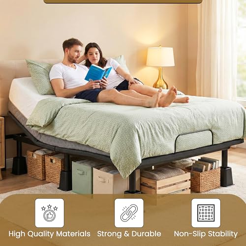 6-Inch Heavy Duty Bed Risers - Set of 4 Black Stackable Furniture Lifts
