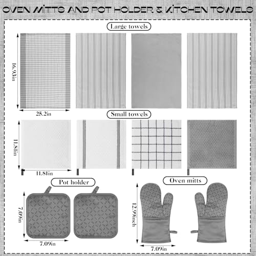 12-Piece Kitchen Essentials Set: Heat-Resistant Oven Mitts, Pot Holders & Towels