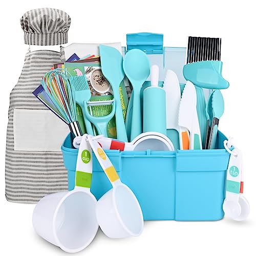 Kids Cooking and Baking Set with Storage Case and Recipe Cards