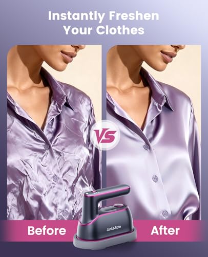 Jack & Rose Portable Travel Steamer Iron for Clothes, 1200W Handheld Mini Iron with Ceramic Panel