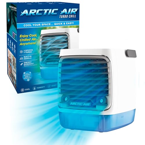 Portable Evaporative Cooler Fan 4-Speed Personal Air Cooler with 7-Color LED