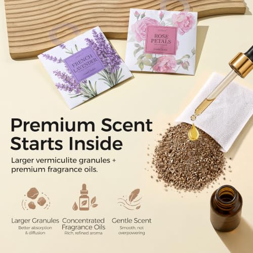 12-Pack Rose Scented Sachets with Retractable Hook - Closet Deodorizer