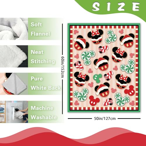 Zzkol Red Christmas Flannel Throw Blanket 50 x 60 in for Kids & Adults