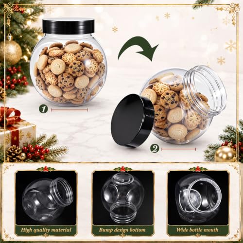 Jingmore 100 Pcs Christmas Snowman Candy Jars with Snowflake Red Ribbon - Holiday Treat Storage