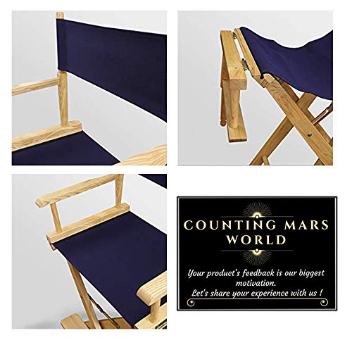 2-Piece Director Chair Replacement Canvas Set, Navy Blue Fabric