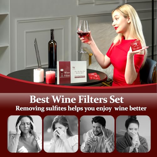 18-Pack Wine Filters - Portable Sulfite & Histamine Remover Purifier