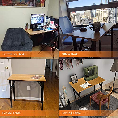 Folding Computer Desk 31.5-Inch Compact Writing Table for Small Spaces