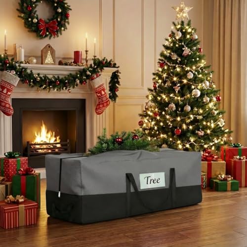 Christmas Tree Storage Bag for 10-12 Ft Trees, Gray Oxford