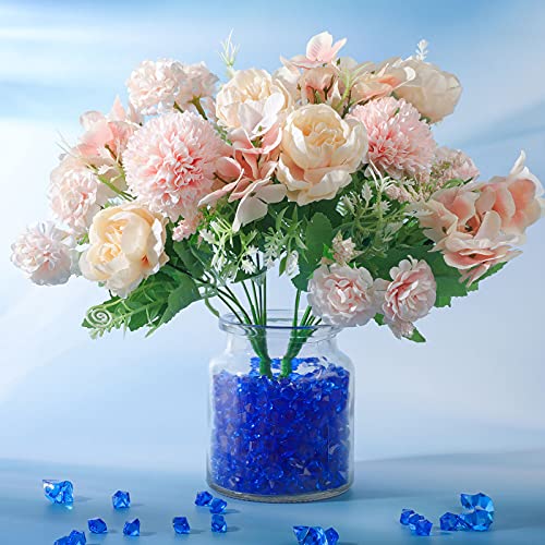 Geosar Royalblue Fake Ice Cubes & Crystals - 450 Pieces Acrylic Gems for Wedding & Party Decor