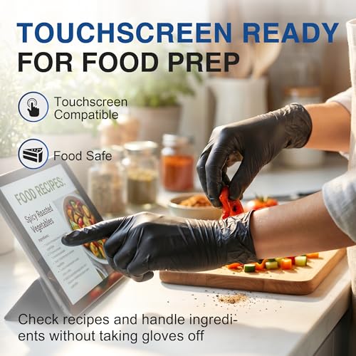 Black Nitrile Disposable Gloves - 3 Mil Powder-Free Medical & Food Safe