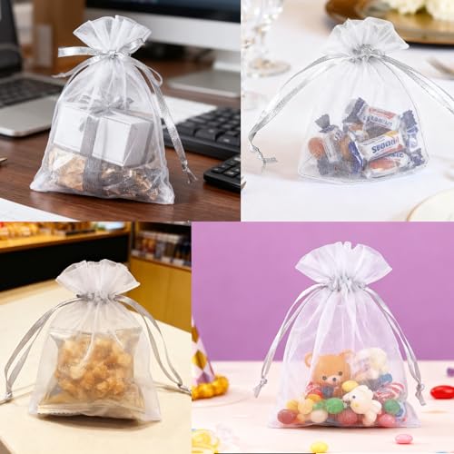 3x4 Organza Drawstring Bags - Sheer Jewelry & Gift Pouches