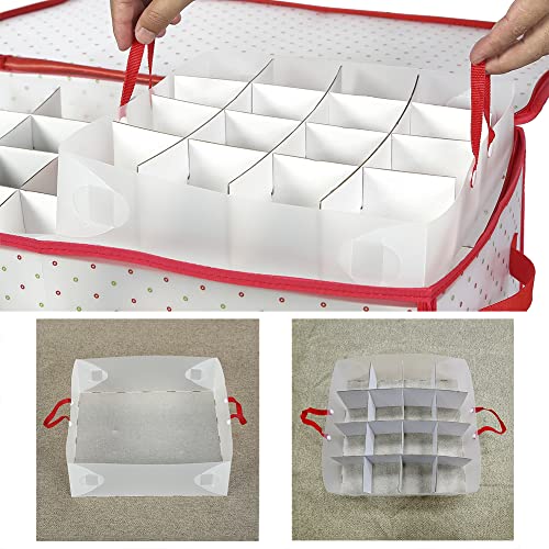 Plastic Christmas Ornament Storage Box with Trays and Dividers