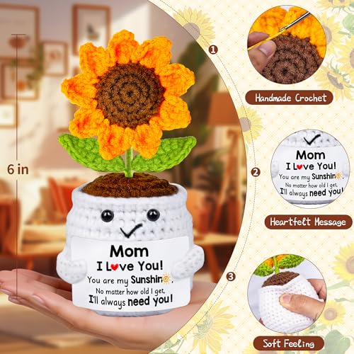Mom Gifts - Handmade Crochet Sunflower Doll - Mother's Day, Birthday, Mom Appreciation - Variation: Mom Gifts