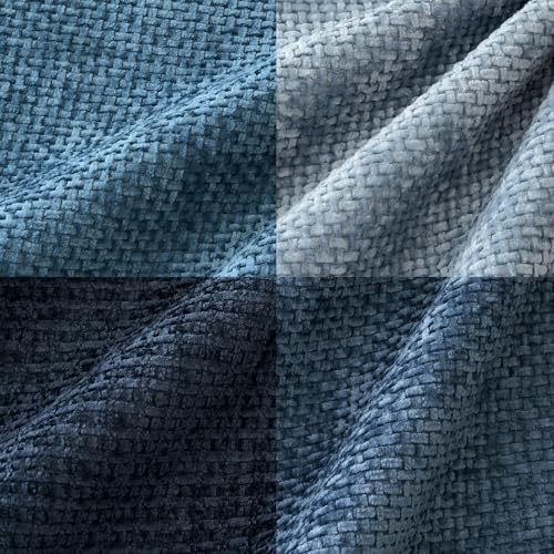 MIULEE Soft Chenille Throw Pillow Covers 18x18 Inch, Blue Series - Set of 4