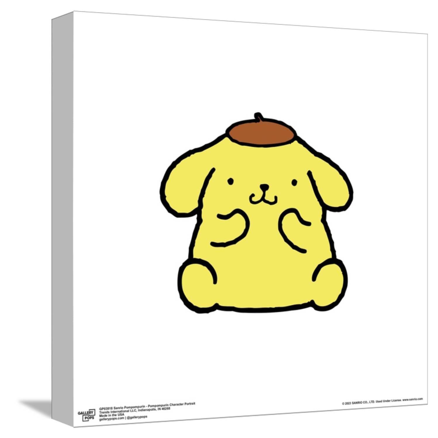 Gallery Pops Sanrio Pompompurin - Pompompurin Character Portrait Canvas Wall Art, Unframed Version, 12" x 12" Gallery Pops Canvas Wall Art