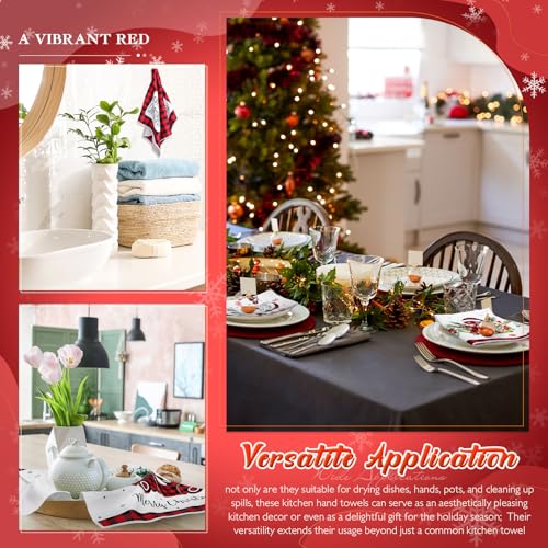 12 Pcs Christmas Kitchen Towels Set 16x24 Inch - Christmas Style (FuWeave)