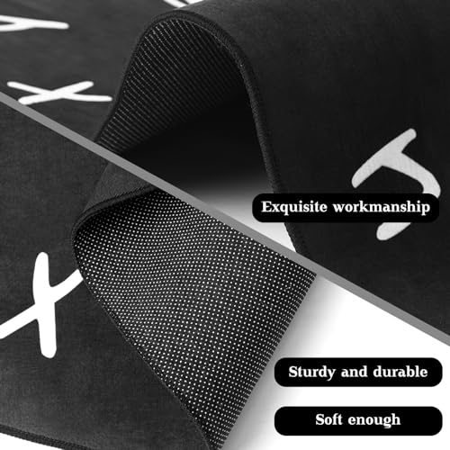 6.5ft Round Classroom Rug, Black and White Educational Alphabet Seating Carpet