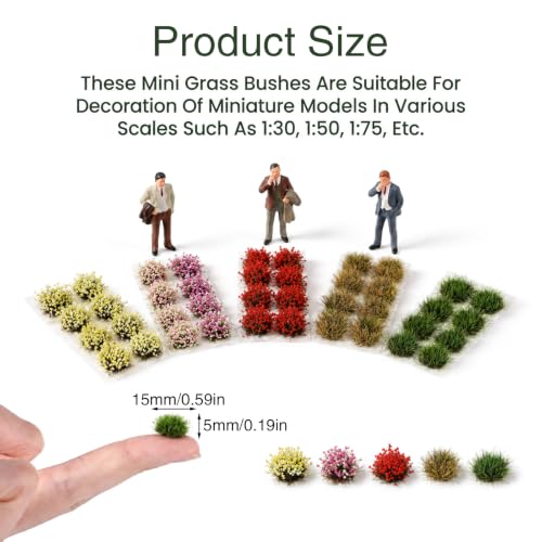 110 Pcs 5mm Realistic Static Grass Tufts for Miniature Diorama Scenery