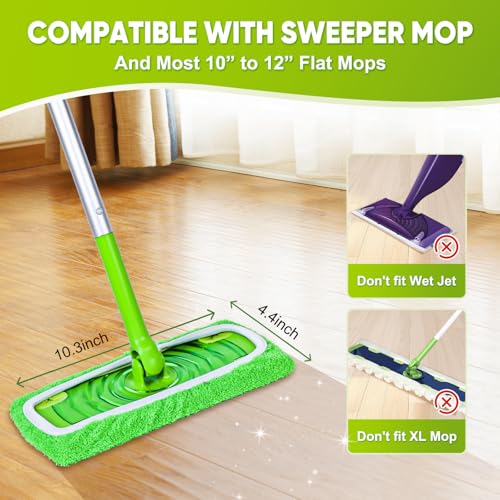 18-Pack Reusable Microfiber Mop Pads - Washable Wet & Dry Floor Sweeping Cloths