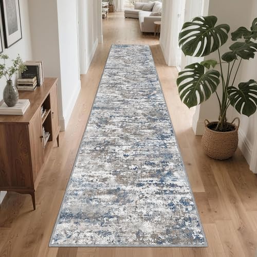 2x10 Hallway Runner Rug, Washable Non-Slip Abstract Carpet for Entryway