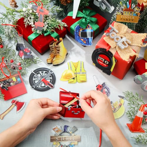 Fullhawl 26-Pack Construction Tool Christmas Ornaments with Hanging Rope
