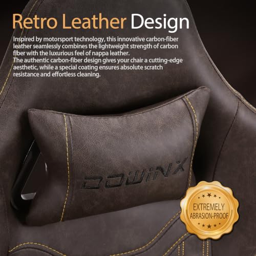 Ergonomic Gaming Chair with Massage Lumbar Support and Footrest