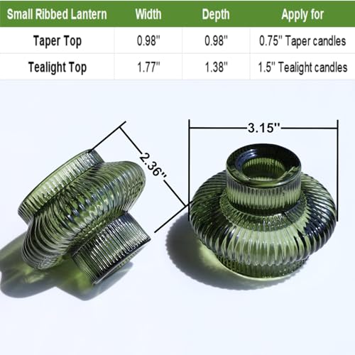 12pcs Green Candlestick Holders for Spring and Christmas - VOHO Set of 12