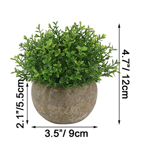 4.7-Inch Mini Artificial Potted Plant, Small Faux Topiary for Home Decor