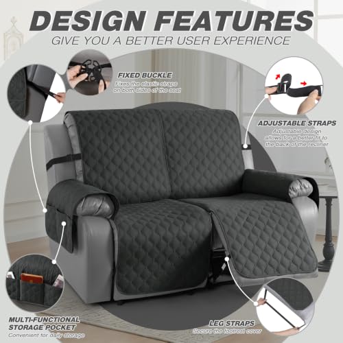Waterproof Loveseat Recliner Cover - Reversible, Durable & Washable