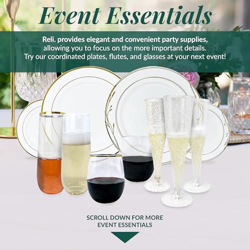 Reli. Plastic Champagne Flutes 100 Pack - Clear, 4.5 oz Disposable Glasses