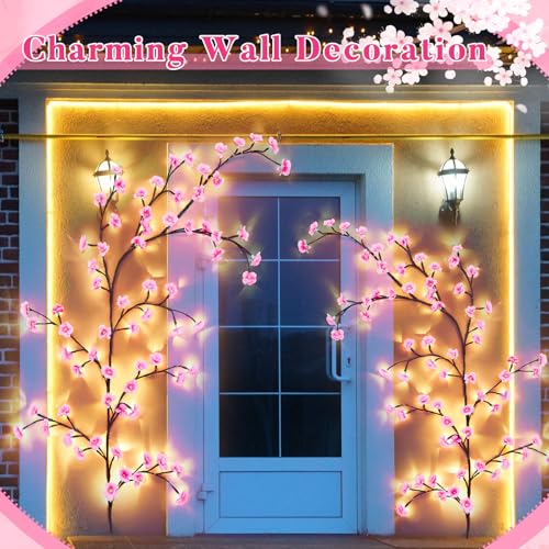 Glooglitter Cherry Blossom Tree Branch Lights 5.25 FT USB Decor Set