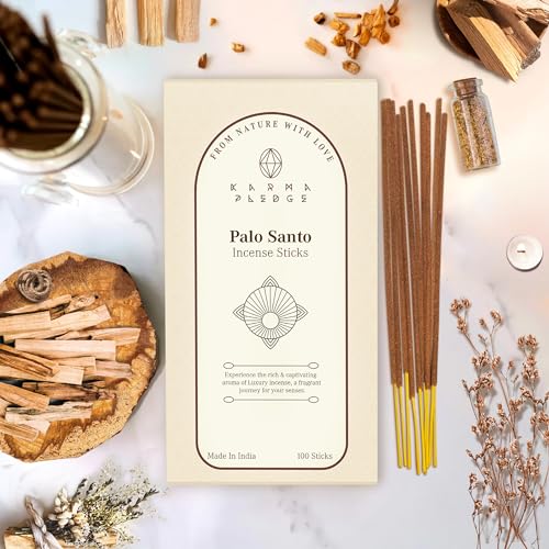 Palo Santo Incense Sticks - 100 Pack, 9-Inch Hand-Dipped Slow Burn