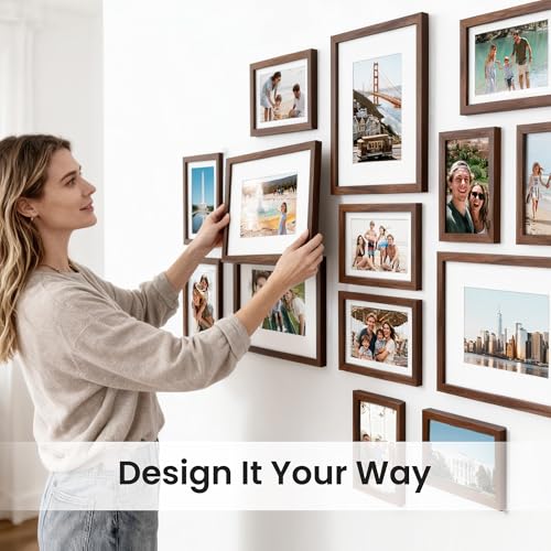Upsimples 19-Frame Photo Set in Brown - Includes 8x10, 5x7 & 4x6