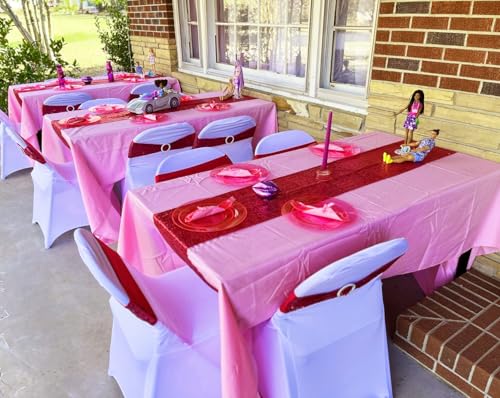 Red Sequin Table Runners Pack of 10 12x72 Inches for Party Decor - WENSINL