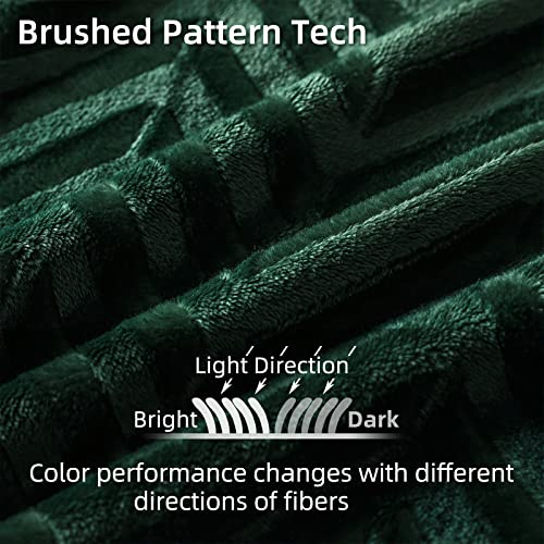 Queen Size Emerald Green Flannel Fleece Bed Blanket 90x90 Inch