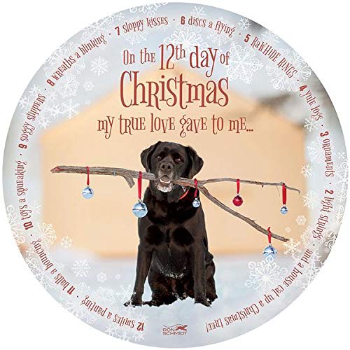 12 Days of Christmas 21-Inch Round Wood Sign by Ron Schmidt – Ready to Hang
