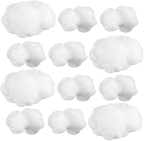 Jetec 12-Piece Artificial Cloud Props - 3D Hanging Decorations for Weddings & Parties | Small & Medium Sizes