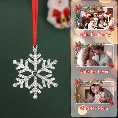 Kersiki Set of 3 Silver Snowflake Christmas Ornaments – Hanging Tree Decor (3, Silver Snowflake)