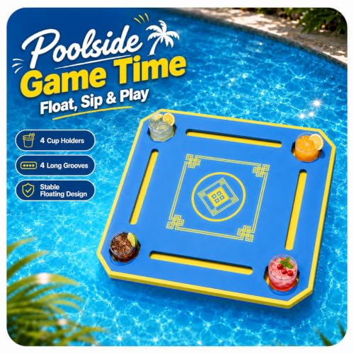 32-Inch Floating Mahjong Table for Pool - 8cm Thick Foam Game Board