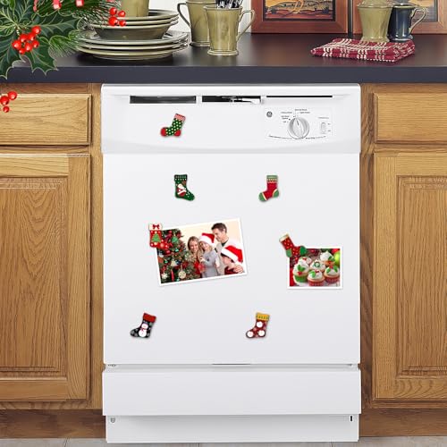 MORCART 30Pcs Christmas Fridge Magnets - Mr1374 Socks, Whiteboard & Locker Decoration