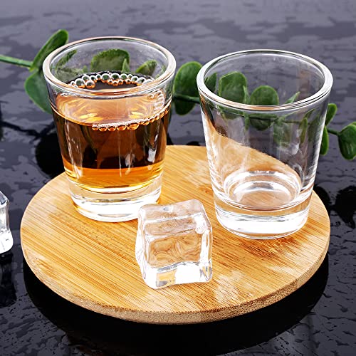 Heavy Base Shot Glasses - 1.5 oz Clear Glass Espresso Cups, 2 Pack