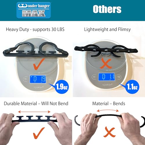 Space Saving Cascading Closet Hangers, 10-Pack 360° Swivel Grey