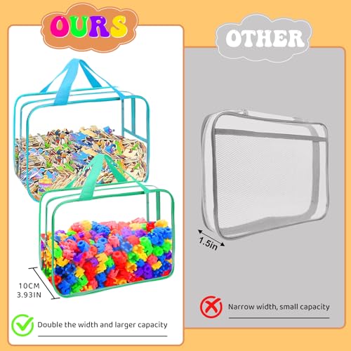 8-Pack Clear PVC Toy Storage Bags with Handles - Board Game & Puzzle Organizers
