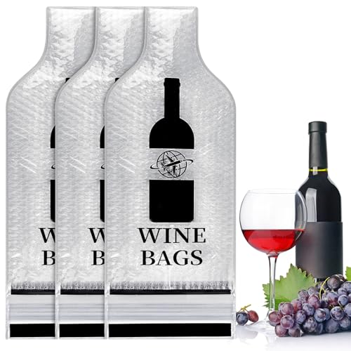 Reusable Wine Bottle Protector Bags for Travel - Leakproof Sleeves (3 Pack)