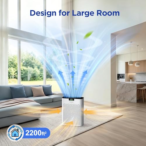True HEPA Air Purifier for Large Rooms with Sleep Mode and Air Quality Monitor