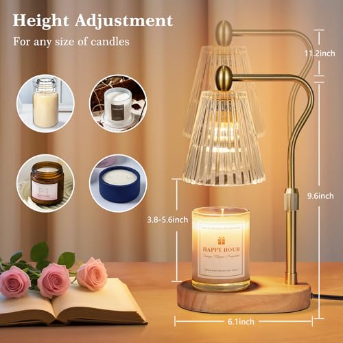 Candle Warmer Lamp with Timer & Dimmer – Adjustable Height Wax Warmer