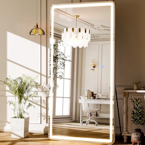 71x32 Inch Full Length LED Mirror, Dimmable Floor Standing & Wall Mounted