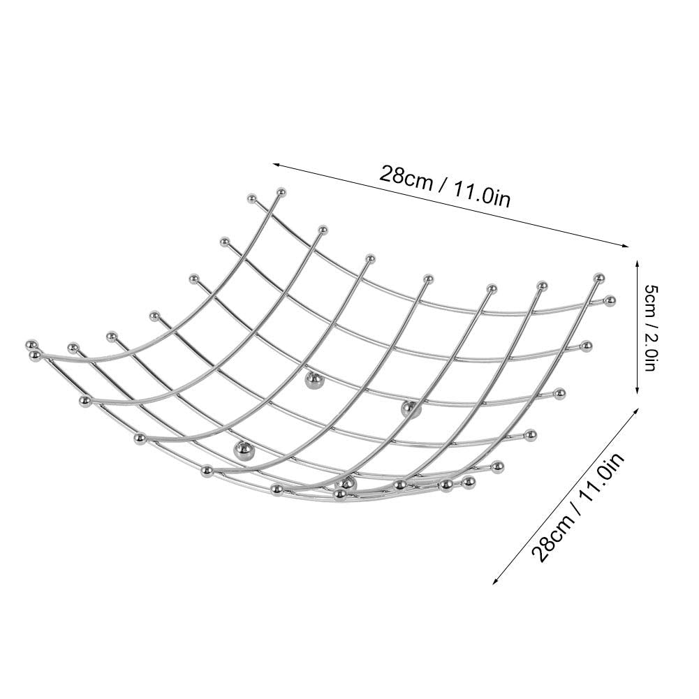 MOUMOUTEN Fruit Basket, Stainless Steel Square Lattice Wire Fruit basket, Nests Basket Durable Draining Fruit Basket with Wire Finish, Fruit Bowls for the Kitchen Storage of Fruits and Vegetables