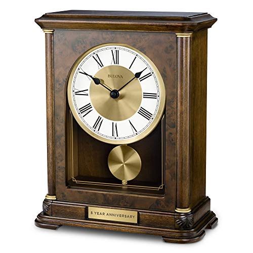 Vanderbilt Mantel Clock with Harmonic Chimes and Warm Walnut Finish